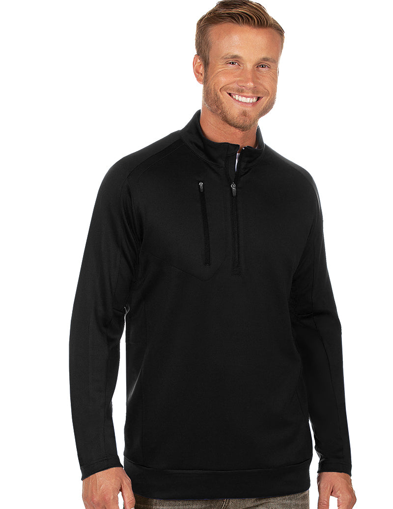 Antigua: Men’s Generation 104366 1/2 Zip Long Sleeve Pullover – 010 Black