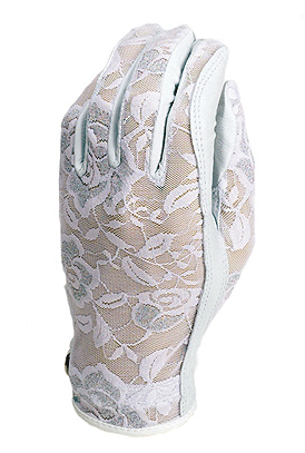 Evertan: Women’s Tan Through Golf Glove – Gilded Floral White
