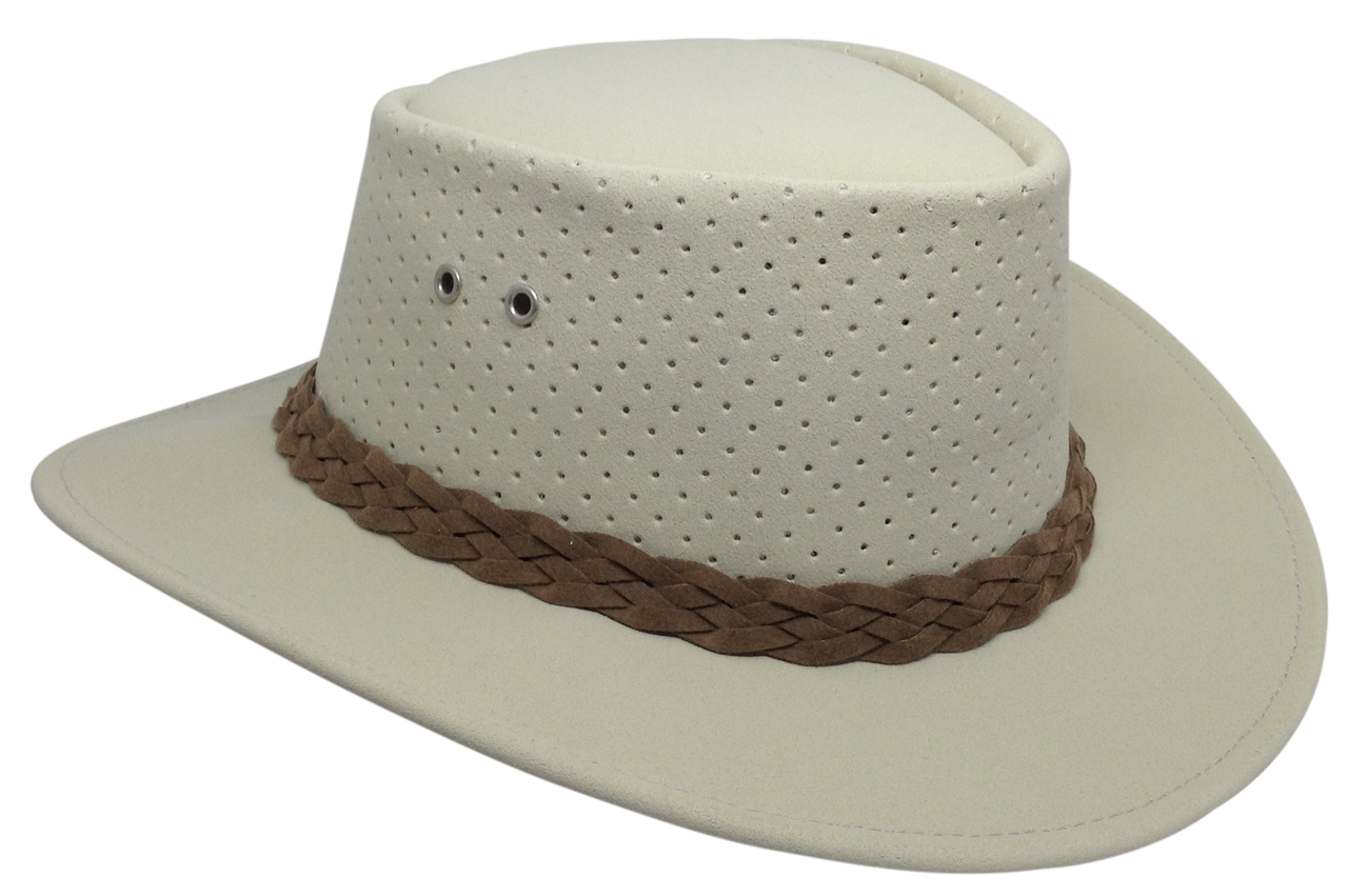 Aussie Chiller Outback Bushie Perforated Hat – Pearl White