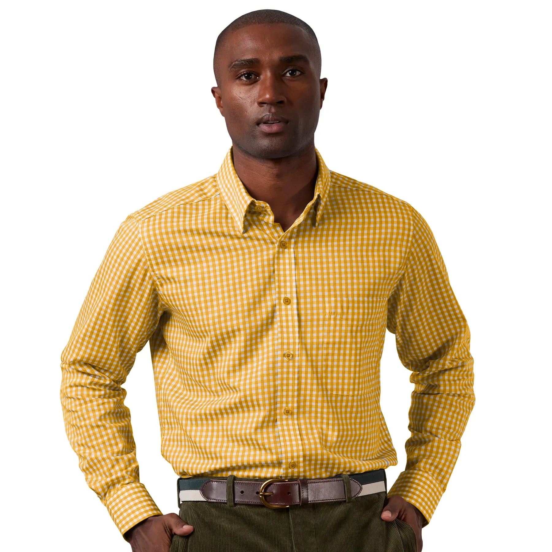 Antigua Men’s Gold/White Structure 104227 Long Sleeve Polo (Size X-Large) SALE