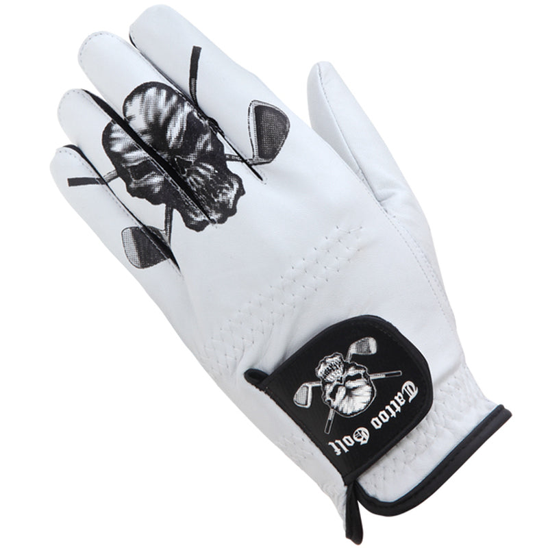 Tattoo Golf: Men’s Left Hand Cabretta Leather Golf Glove – White